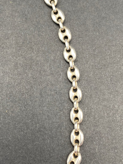 Modernist Sterling Silver Hollow Filled Designer Signed Necklace