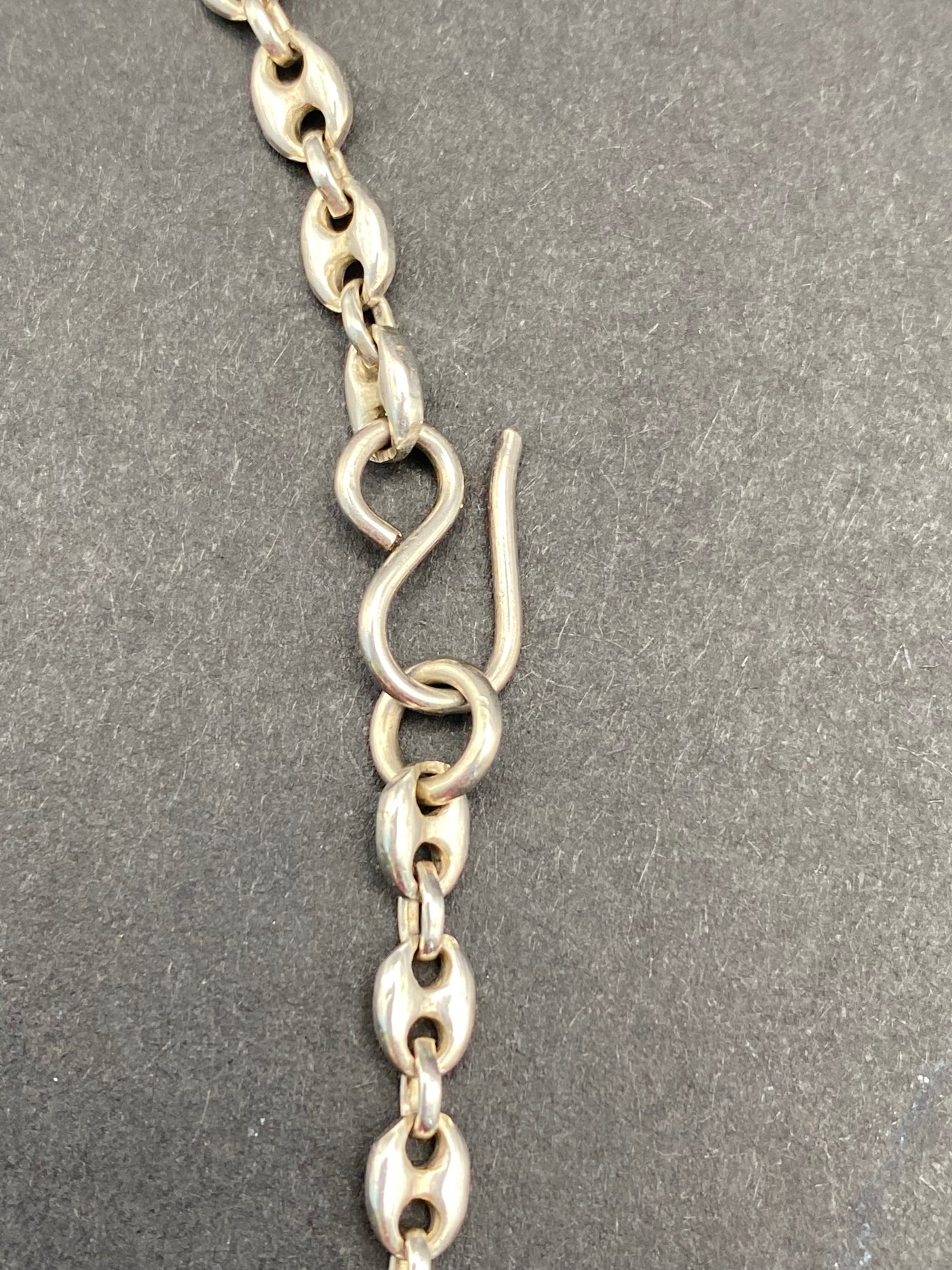 Modernist Sterling Silver Hollow Filled Designer Signed Necklace