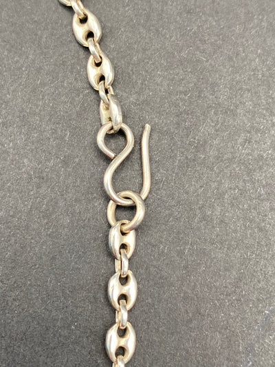 Modernist Sterling Silver Hollow Filled Designer Signed Necklace