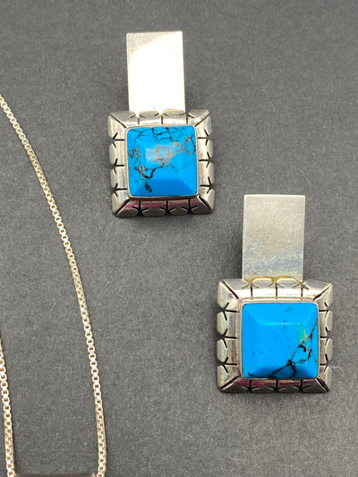Modernist Sterling Silver Signed Taxco Mexico Necklace Set