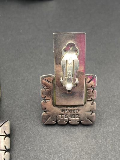 Modernist Sterling Silver Signed Taxco Mexico Necklace Set