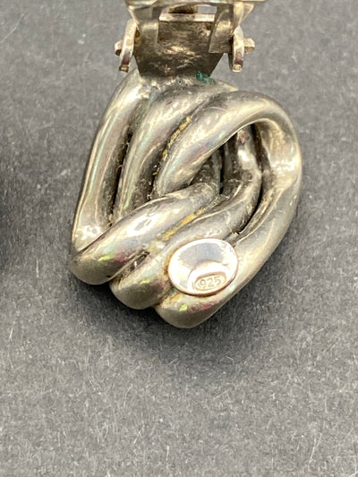 Vintage Modernist Sterling Silver Clip on Earrings