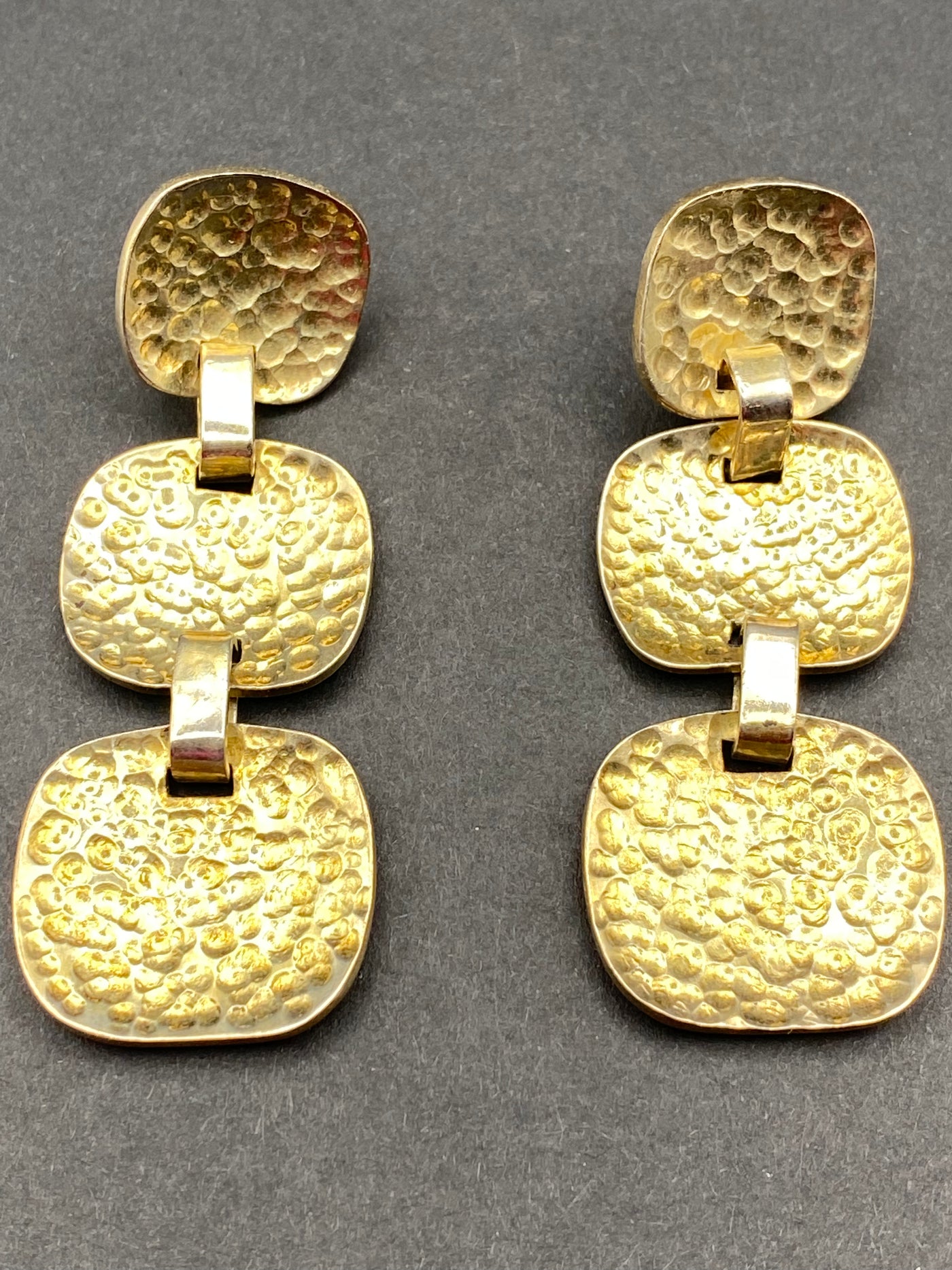 SOLD - Silver Gilt 1970s Modernist Designer Earrings
