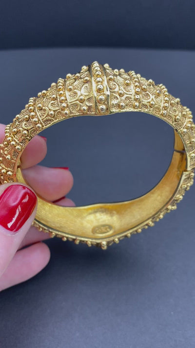 Sea Urchin Inspired Signed Joan Rivers Bangle Bracelet